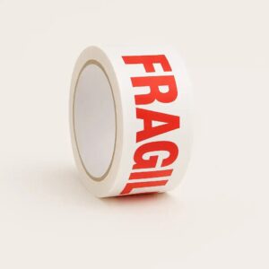 Fragile Packing Tape - Perfect for Removal Companies - Strong Adhesive and Sturdy Material, Resistant to Tearing and Weather