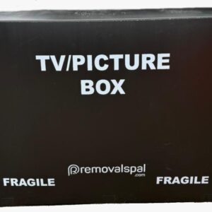 Plastic TV Box 65″ Black (+2 grey handles)